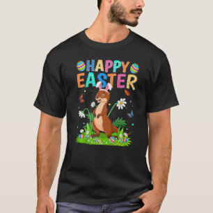 Camiseta Coelho Feliz de Páscoa Ovo Lontra Divertida Doming
