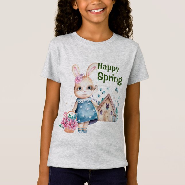 Camiseta Coelho Feliz de Primavera (Frente)