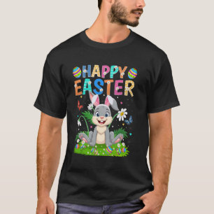 Camiseta Coelho Feliz Páscoa Caça ao Ovo Orelha de Coelho D