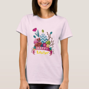 Camiseta coelho felz pascoa, design de ovo