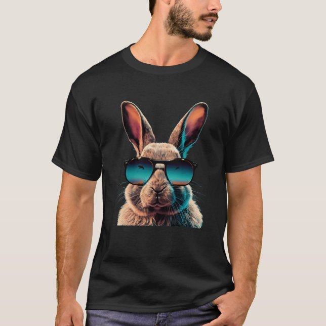 Camiseta Coelho felz pascoa Óvulo Felz pascoa de vidro sola (Frente)