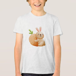 Camiseta Coelho Fofo Abraçando Cenoura