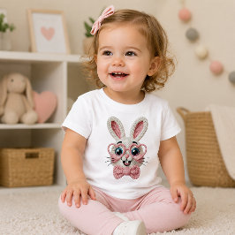 Camiseta Coelho Fofo com Óculos de Coração