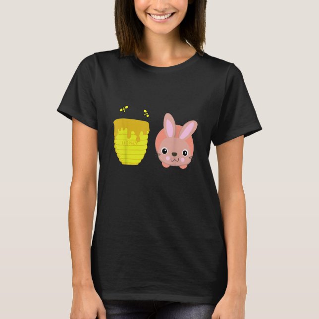 Camiseta Coelho Fofo e Divertido Honey Bunny Amantes de Ani (Frente)