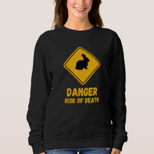 Camiseta Coelho Fofo Lebre Sinal de Estrada de Perigo Risco