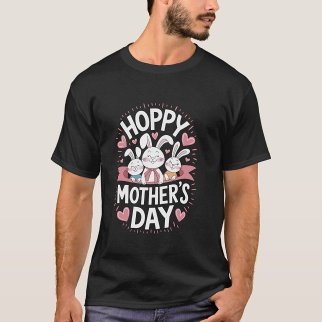 Camiseta Coelho Fofo Mãe Feliz Dia Das Mães (Frente)