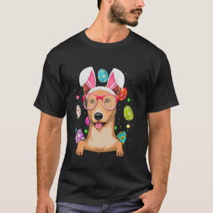 Camiseta Coelho Fofo Rosto de Cachorro Basenji Ovos de Pásc
