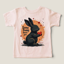 Camiseta Coelho Fofo Segurando Coração Vermelho Algum Coelh