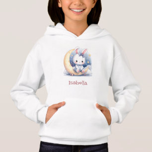 Camiseta coelho fofo sentado na lua 