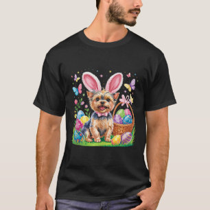 Camiseta Coelho Fofo Yorkie Terrier Cachorro Ovos De Páscoa