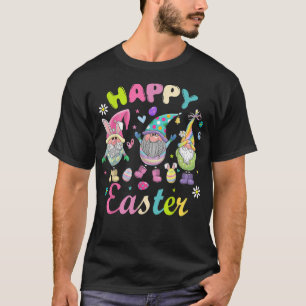 Camiseta Coelho Gnomo Abraço Ovos de Páscoa Feliz Dia de Pá