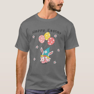 Camiseta Coelho Gnomo Com Felz pascoa De Ovo