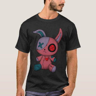 Camiseta Coelho Gótico Bonito Boneca Voodoo Assustadora Ado