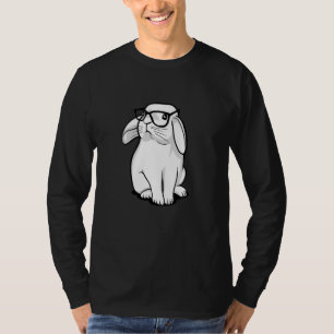 Camiseta Coelho Hipster Coelho Engraçado Com Óculos Fofo An