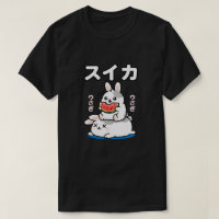Coelho Kawaii Comendo Melancia Arte Japonesa de Co