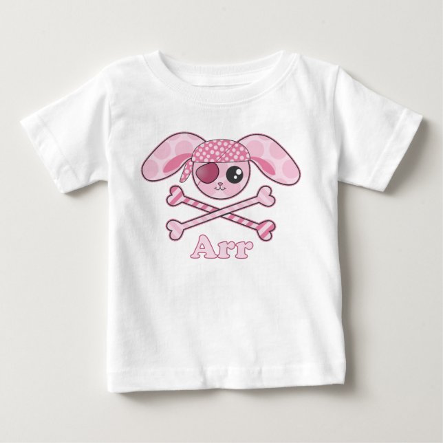 Camiseta Coelho Kawaii Rosa Pirata (Frente)