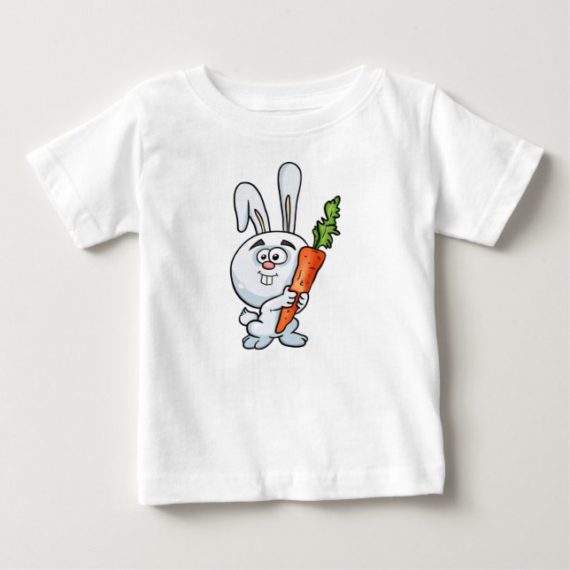 Camiseta Coelho, lebre, cenoura (Frente)