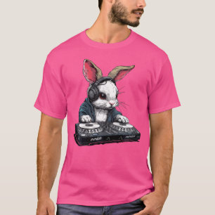Camiseta Coelho Legal Bonito De Colo Engraçado Com Rap Dj.