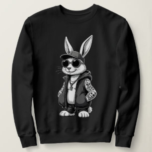 Camiseta Coelho Legal de Hip Hop com Óculos de Sol Streetwe