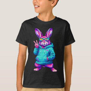 Camiseta Coelho Legal Divertido Hip Hop Bunny Páscoa Homens