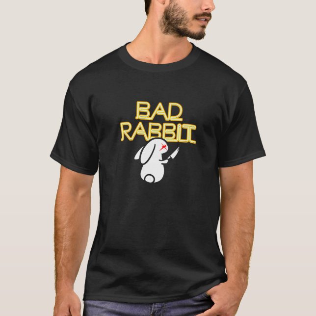 Camiseta Coelho Mau Com Faca Odiadora De Faca (Frente)