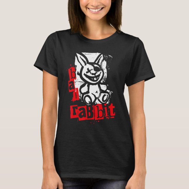 Camiseta Coelho Mau Como Estilo Grunado Paródia (Frente)