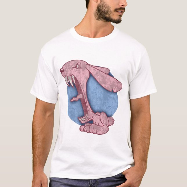 Camiseta Coelho mau cor-de-rosa (Frente)