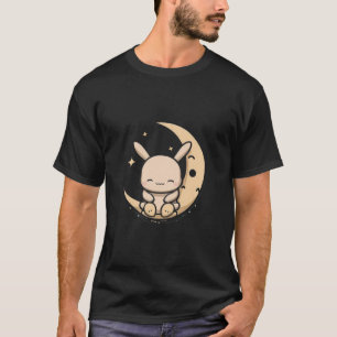 Camiseta Coelho Moon Sentado Na Páscoa Moon Crescente