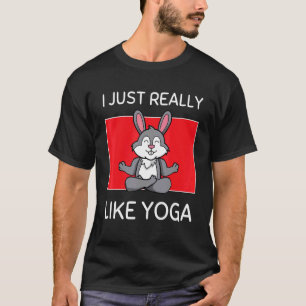 Camiseta Coelho Namaste Fofo Eu Só Realmente Gosto de Yoga