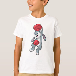Camiseta Coelho no boxe com luvas de boxe