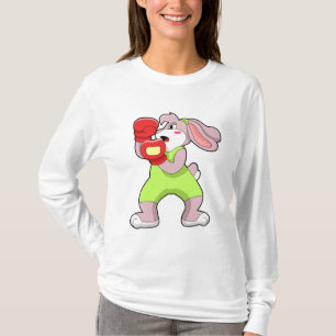 Camiseta Coelho no boxe com luvas no boxe