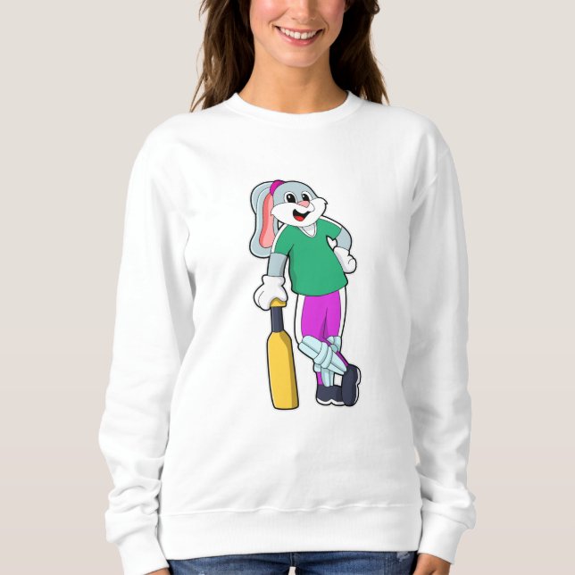 Camiseta Coelho no Cricket com morcego de Cricket (Frente)
