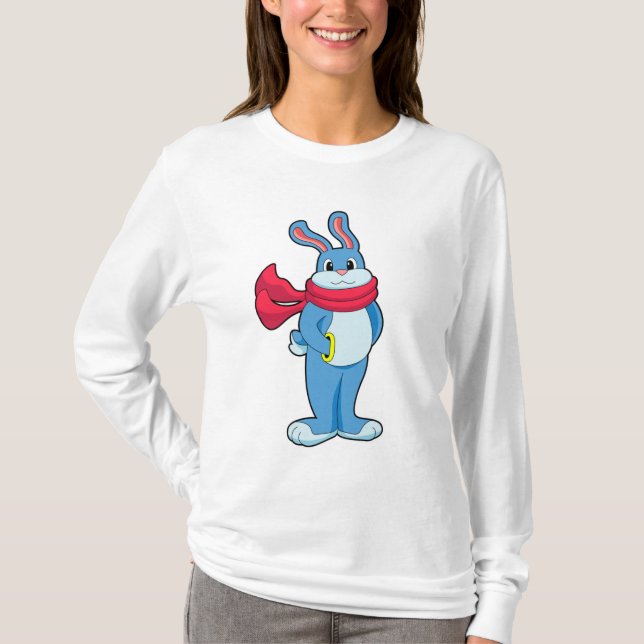 Camiseta Coelho no inverno com Scarf (Frente)
