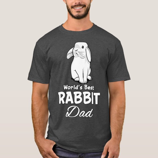 Camiseta Coelho Pai Coelhinho Coelhinho Pet Para Homens-Pai (Frente)