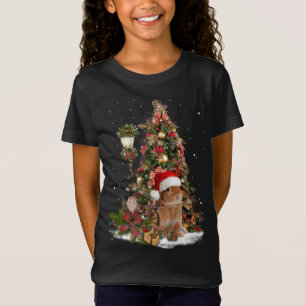 Camiseta Coelho Papai noel Árvore Luzes anãs Lop Dwarf Lop