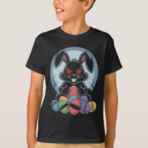 Camiseta Coelho Páscoa Mau Coelho Terror Olhos Vermelhos Mo