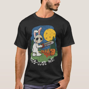Camiseta Coelho Páscoa Mau Design Vintage Engraçado Horrors