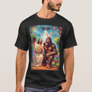 Camiseta Coelho pé grande piada páscoa jesus sasquatch self