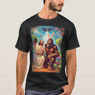 Camiseta Coelho pé grande piada páscoa jesus sasquatch self