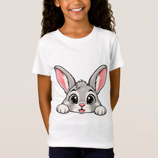 Camiseta Coelho Peekaboo Fofo (Frente)