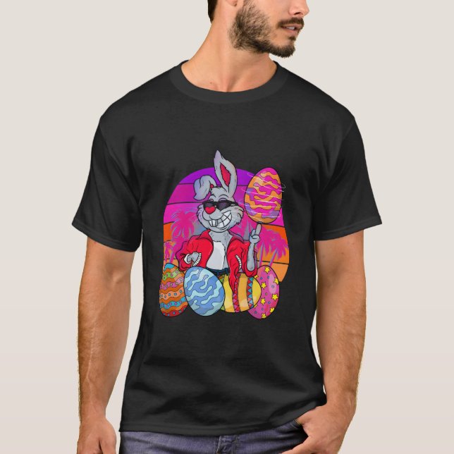 Camiseta Coelho Pet Easter Ovos Animal Miami (Frente)