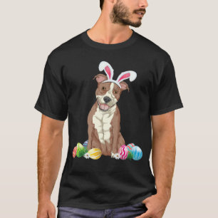 Camiseta Coelho Pitbull Cachorro Páscoa Feliz Páscoa Pitbul