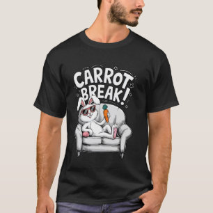 Camiseta Coelho Preguiçoso de Páscoa Humor Divertido Carrot