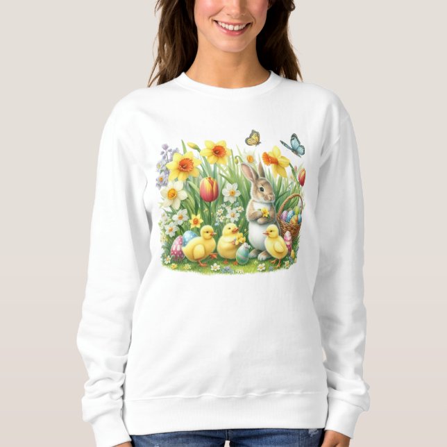 Camiseta Coelho/primavera Clássico/Vintage/frango (Frente)