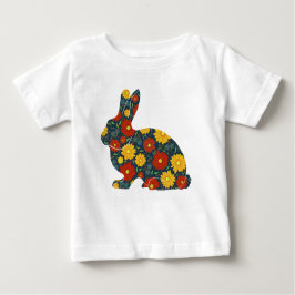 Camiseta Coelho retrô e flores