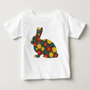 Camiseta Coelho retrô e flores