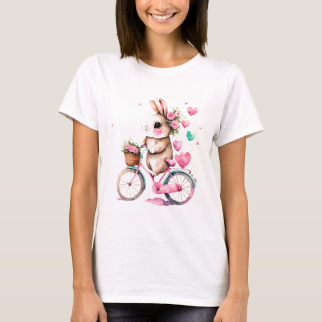 Camiseta Coelho Romântico e Cheio de Bicicleta (Frente)