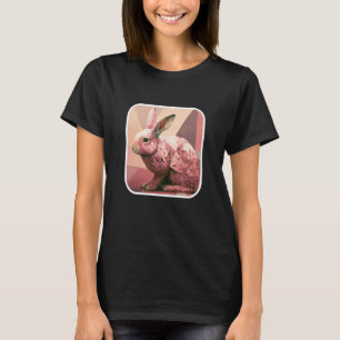 Camiseta Coelho Rosa Digital Coelho Moderno Pixel Mercado A