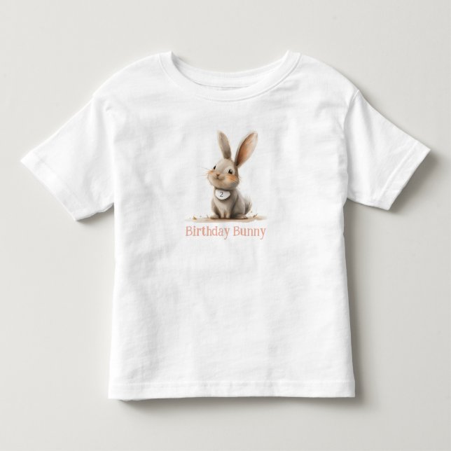Camiseta Coelho Simples Fofo Aniversário Criança (Frente)