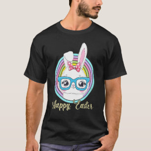 Camiseta Coelho Vestindo Óculos Felz pascoa Dia do